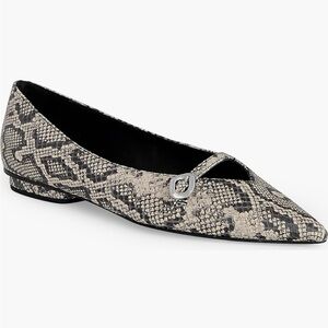 Rebecca Minkoff Black and Cream Snake Pattern Loafers